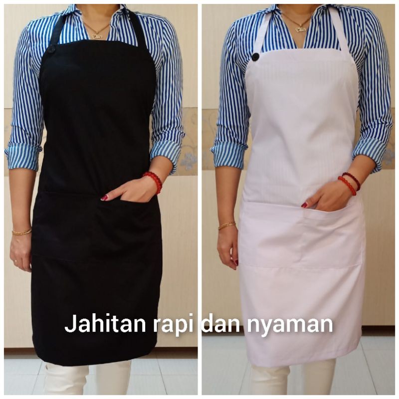 Celemek Apron Cotton Full Hitam Harga Murah Mutu Prima