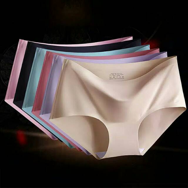 Celana Dalam Wanita Seamless Tanpa Jahitan Anti Nyeplak Fashion Es Sutra CD Wanita Underwear Cawet C