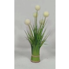 Tanaman Bunga Hias Bucket Tanaman Plastik Ornamen Decoration Artificial Welsh onion Flower Pajangan Hias Daun Bunga Sintetis Bucket PBP123 Azgalery