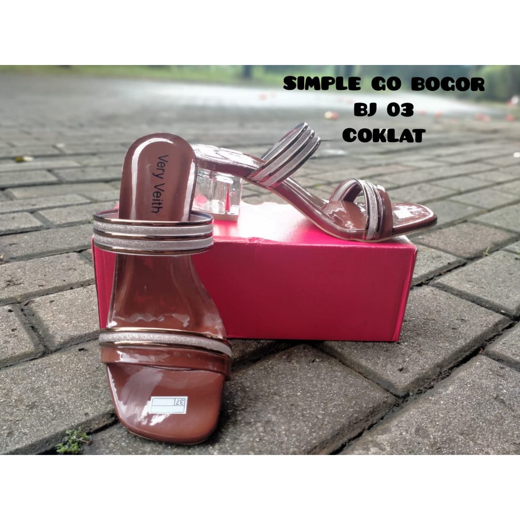 SENDAL KACA WANITA - SANDAL HAK KACA TERBARU 2021 BJ-03 SIZE 37-40