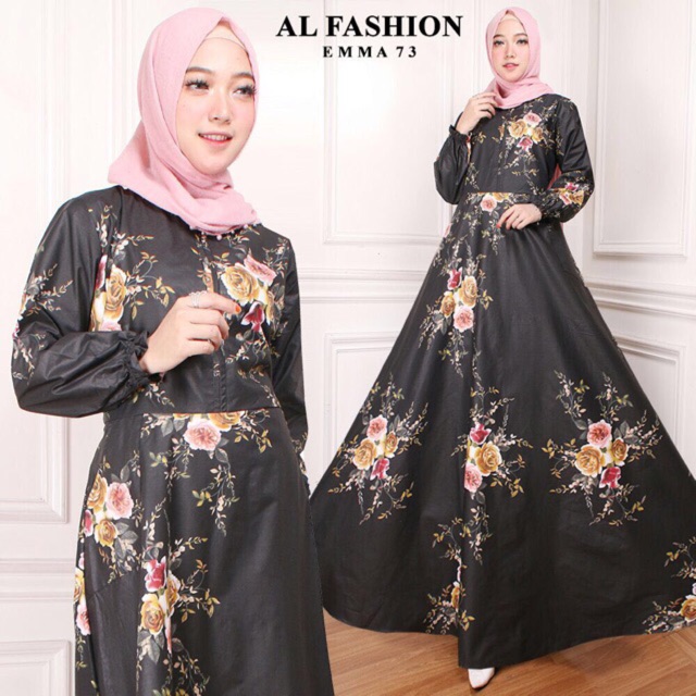 AB Agen Baju Official shop - maxi emma gamis bahan mirip katun jepang maxi dress jumbo fit to xl