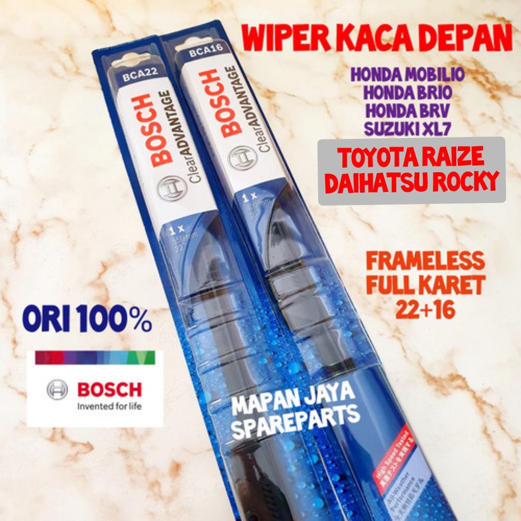 BOSCH WIPER BLADE - WIPER KACA DEPAN ROCKY / RAIZE (FRAMELESS PISANG)