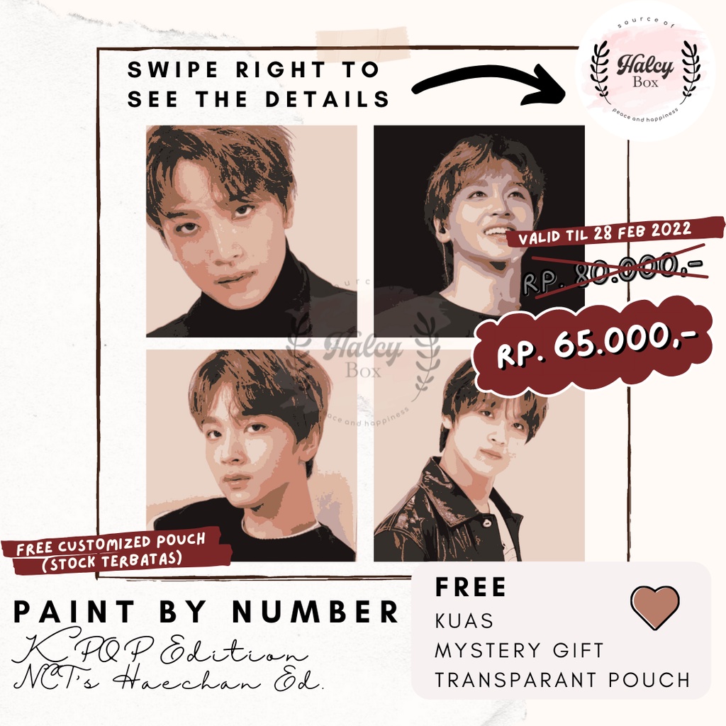

(KPOP Edition) NCT's HAECHAN Paint by Number Realistic Art [FREE MYSTERY GIFT] / Paint by Number KPOP / Paint by Number NCT