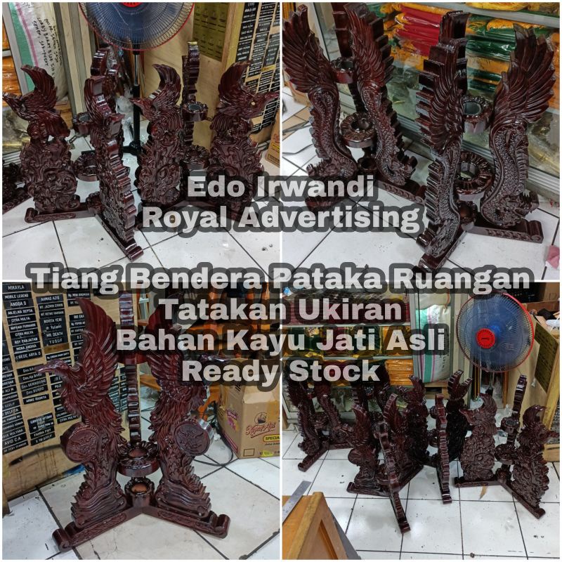 Tiang Bendera Pataka Ruangan Kantor Tatakan Motif Ukir Berkualitas