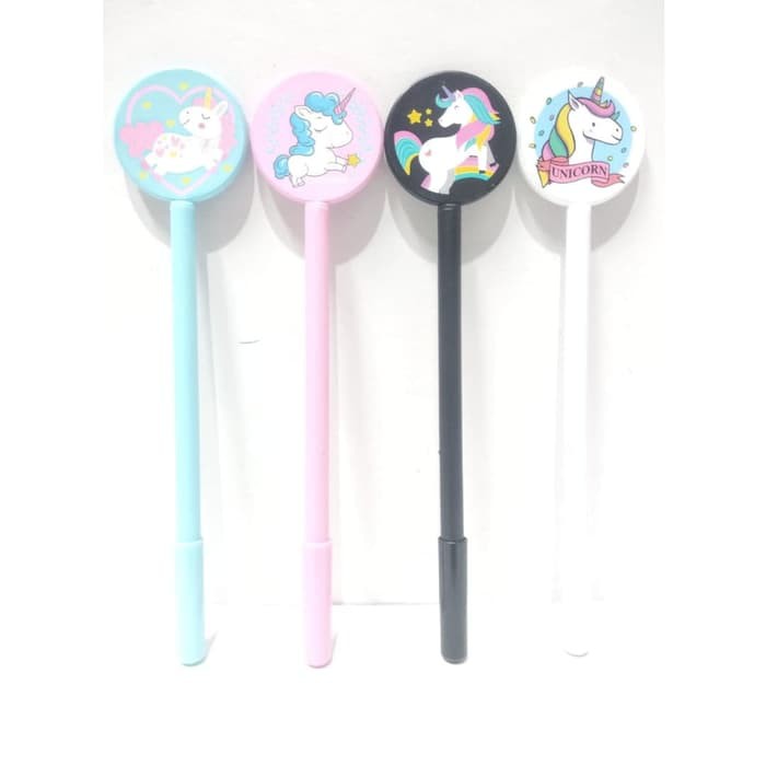 

Pulpen Bolpen Kepala Unicorn Alat Tulis Gel Hitam 0.5 mm Tipe V -