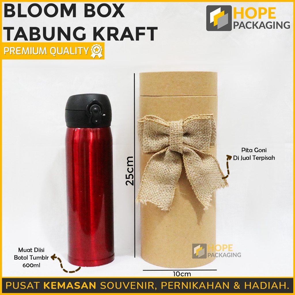 Bloom Box Tabung Craft Ukuran diameter 25 cm x 10 cm Bloom Bulat Warna Coklat