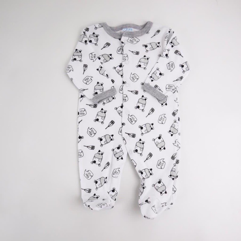 BABY K2 - BABY BODYSET 5 IN 1 MOTIF COW I LOVE MILK MEREK LITTLEDUCK KODE 00086