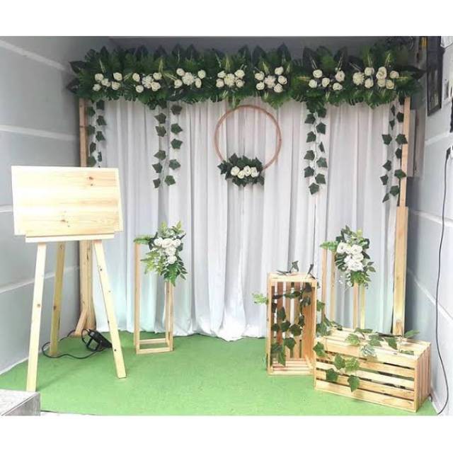 GAWANG KAYU PHOTOBOOTH BACKDROP GAWANGAN WEDDING 2 X 2 M
