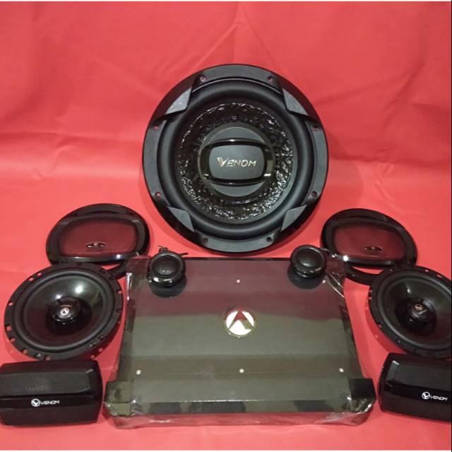 Paket Venom Turbo Power Subwoofer and Speaker split Audio Mobil