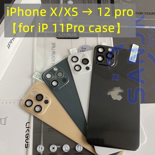 For iPhone X XS XSMAX FAKE BACK CAMERA CHANGE TO iP 11Pro 12Pro 11ProMax 12ProMax (Giveaway - Transparent Soft Case)