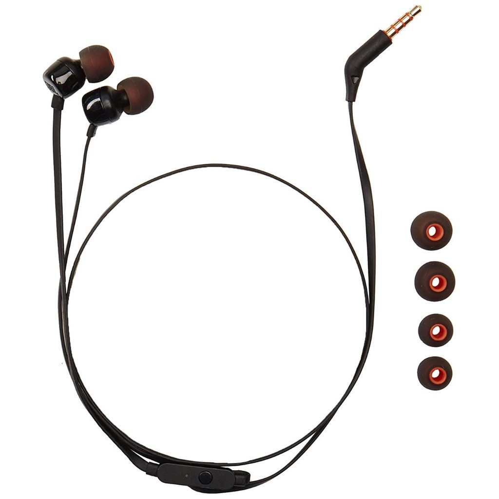 Jbl T110 Headset Earphone Earbuds Sport Musik Stereo Deep Bass Kabel Jack 3.5mm Dengan Mic