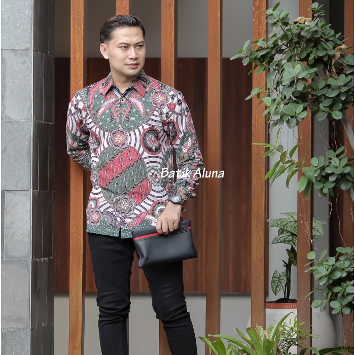 Batik pria lengan panjang Kemeja Atasan Baju batik pria laki laki lengan panjang premium cowok solo