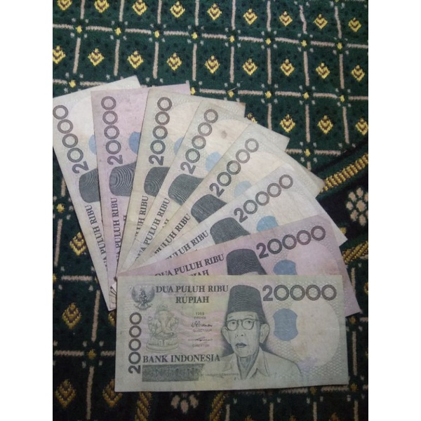 Uang Kuno Asli 20.000 rupiah Ki Hajar Dewantara Uang lama asli Tahun 1998 mahar Nikah dan Koleksi