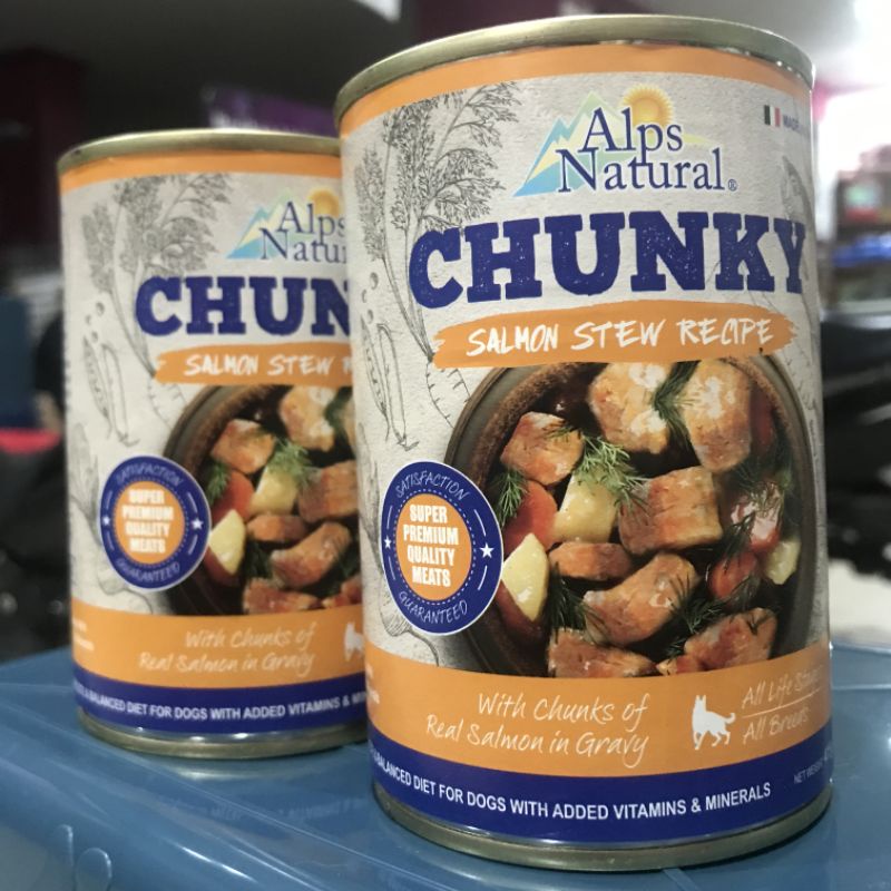 Alps Natural Chunky Kaleng 400gr Makanan Basah Anjing - Salmon in Gravy