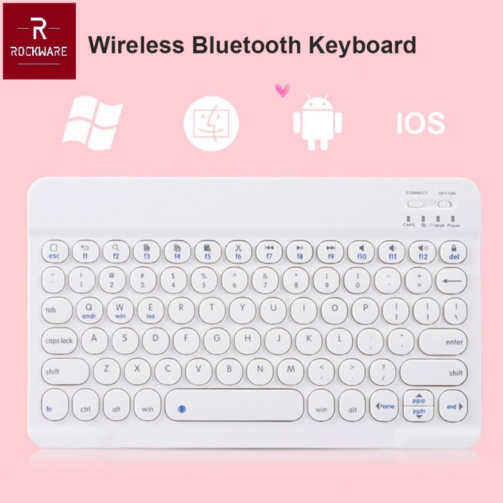 #TMAY21-39 ROCKWARE RW-0301D - Universal Slim Bluetooth Backlit 7 LED Keyboard