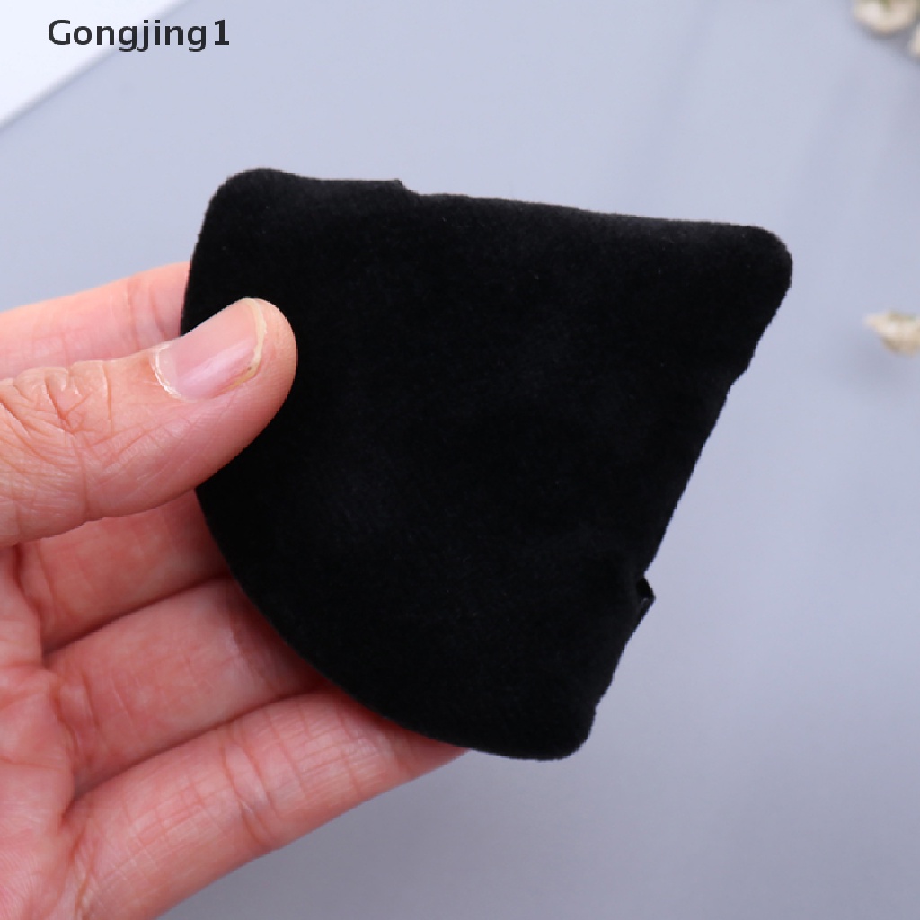 Gongjing1 Spons Puff Makeup mini Bentuk Segitiga Bahan Katun Velvet Satin