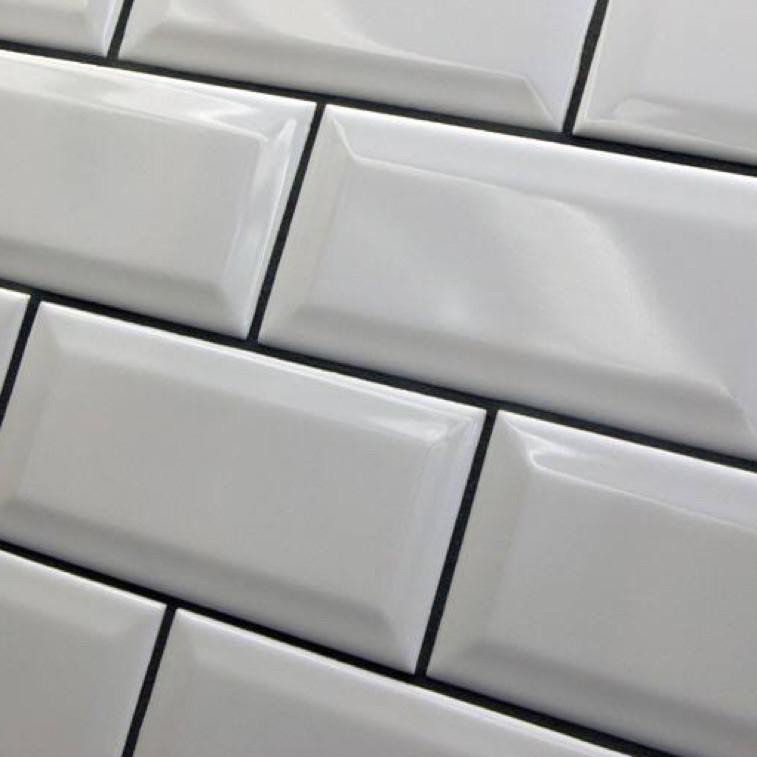 Big Sale ZYDQD keramik bevel 10x20 putih polos (mengkilap) / keramik dinding dapur/ keramik ikea/kit