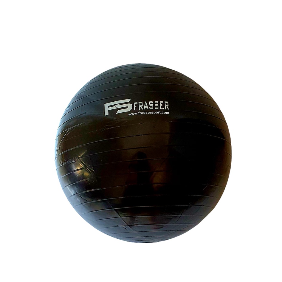 Gymnastic Ball Bola Gym Yoga Pilates Frasser 75 cm Bonus Tas Pompa Hitam