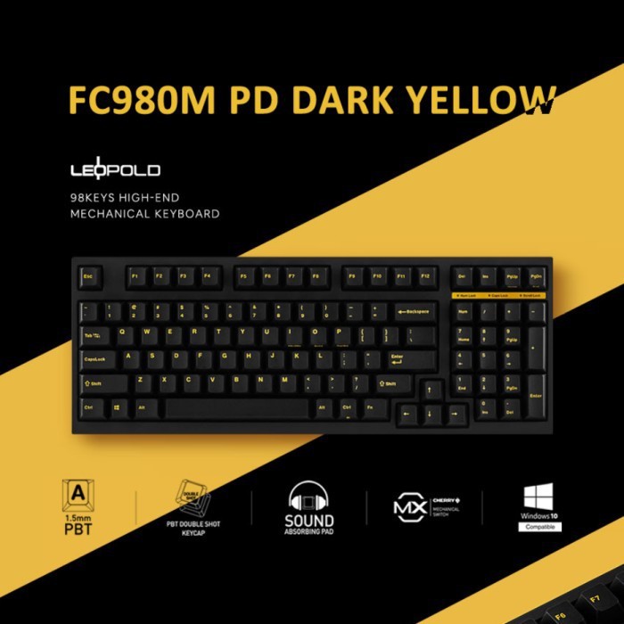 LEOPOLD FC980M PD DARK YELLOW CHERRY MX BLACK - FC980ML/EGGYPD