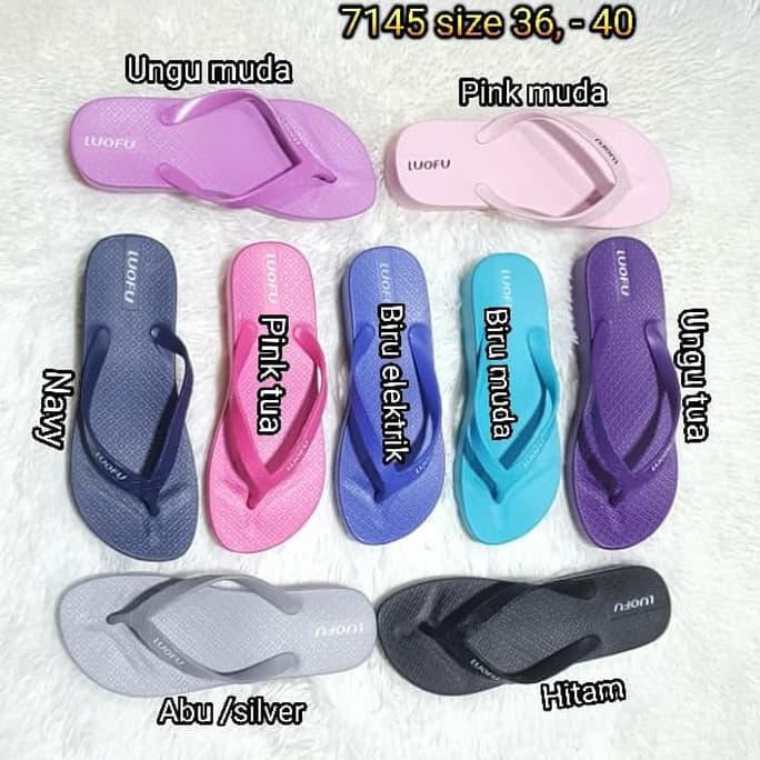Terbaru e7145-6w sandal wanita jepit luofu sendal wanita jelly sandal wedges