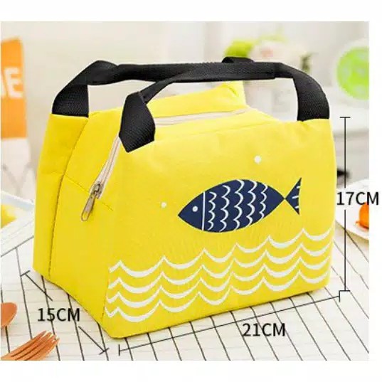 PGT - Tb106 Tas Bekal Lunch Motif Ikan Tas Picnik Handbag Tas Bekal Motif Ikan