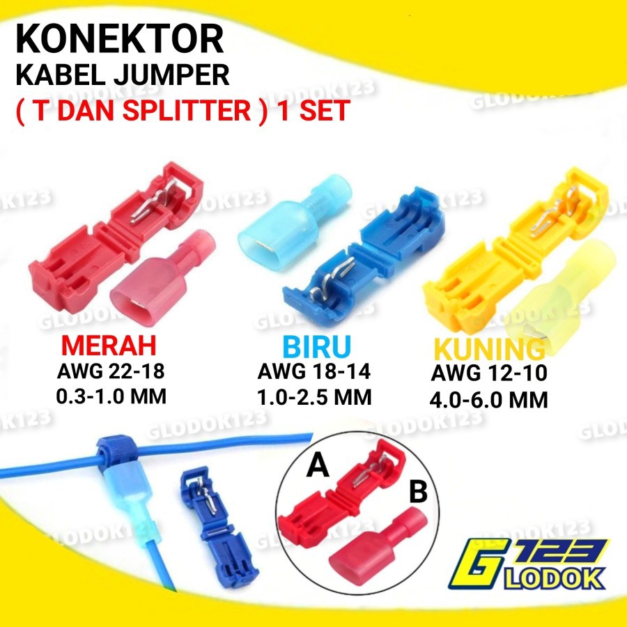 Konektor Kabel Jumper T dan Splitter 1 Set