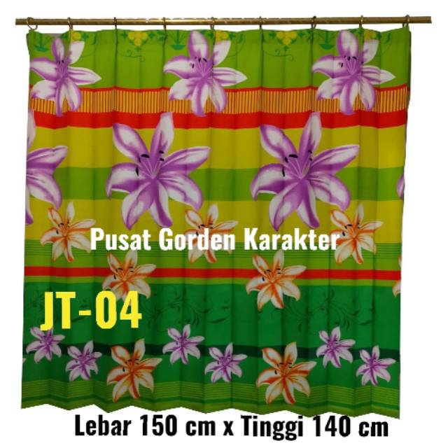 Gorden Jendela Tanggung 2 Kaca Minimalis Jendela Kamar 2 Lobang Daun Jendela Murah Karakter JT-04