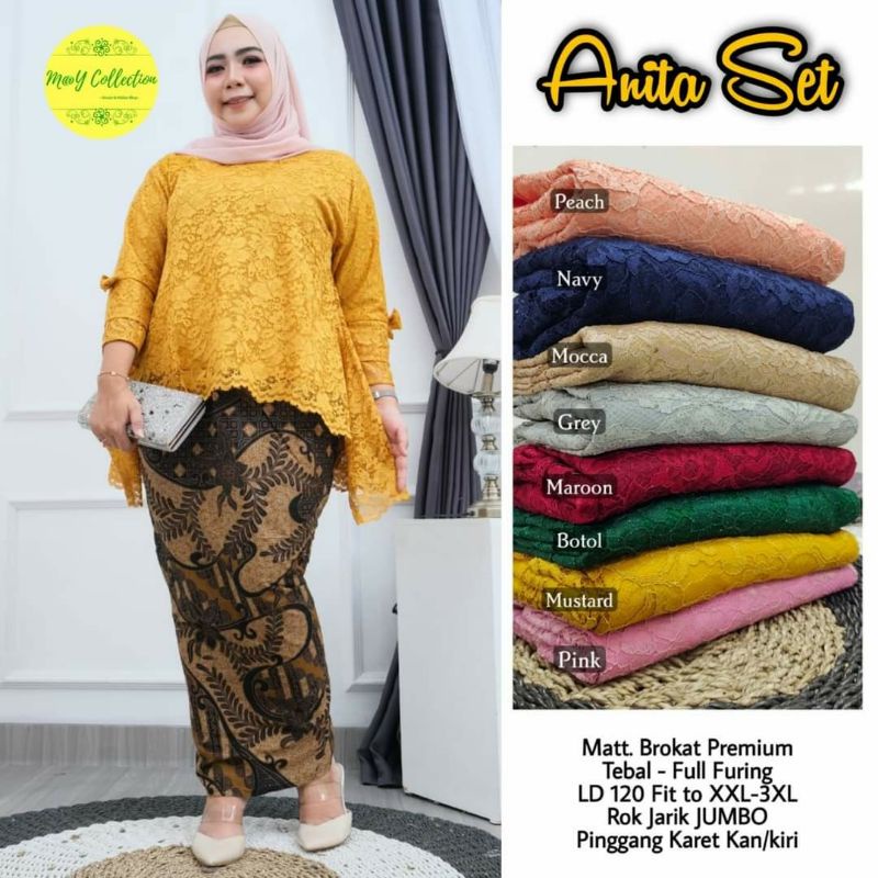 Anita Setelan Brukat Wanita Jumbo