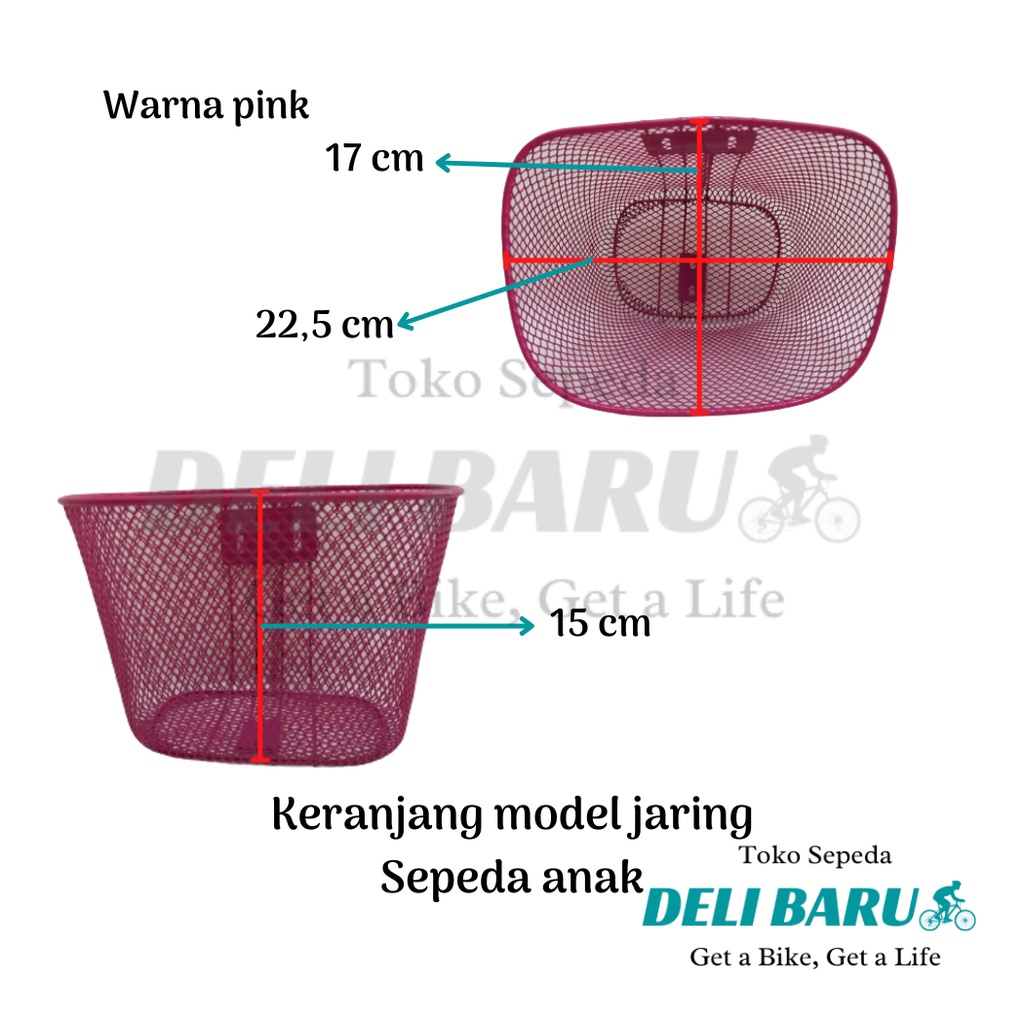 Deli baru Keranjang besi warna model jaring rapat sepeda anak mini