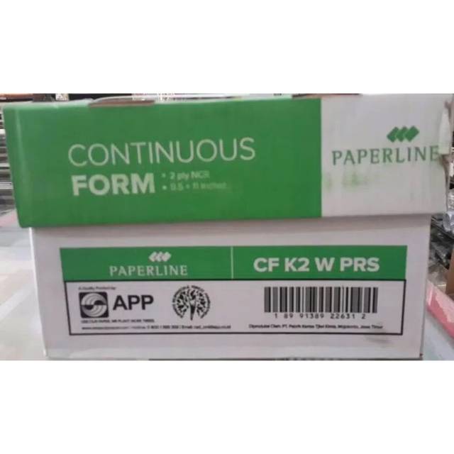 

CONTINUOUS FORM MERK PAPERLINE 2 PLY HVS UKURAN A4 BAGI 2 FULL SET