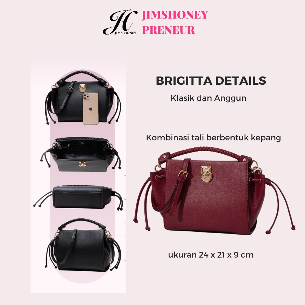 BRIGITTA Bag Jims Honey Tas Selempang Wanita Bag Top Handle Ellegan Mewah Fashion Trendy Original Jims Honey