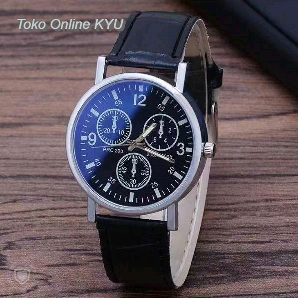 Jam Tangan Pria Kulit Geneva Hitam