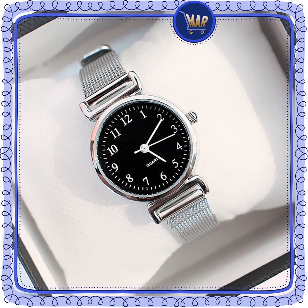 Jam Tangan Stainless Steel Jam Tangan Wanita Analog-Angka