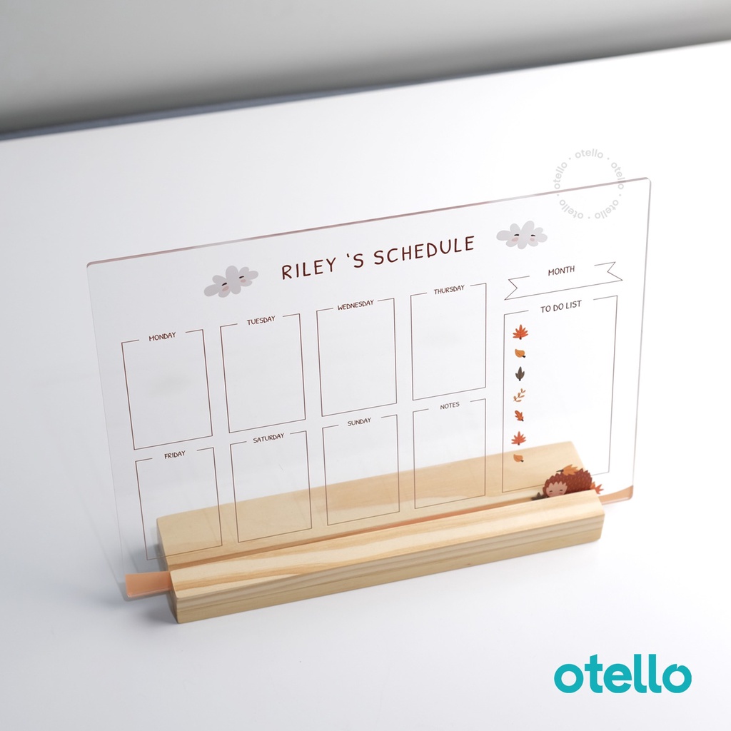 Otello Custom Weekly Planner Akrilik Meja Jadwal Anak Standing Acrylic Desk To Do List Schedule