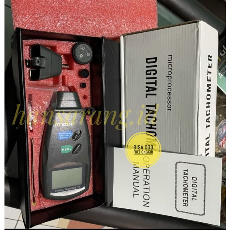 Tachometer contact &amp; non contact dt6236B dt ukur putaran RPM