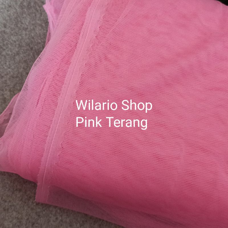 KAIN TILE HALUS LEMBUT | KAIN TULE | KAIN TULLE | KAIN TILLE | SOFT TILE | SOFT TULLE-Pink Terang