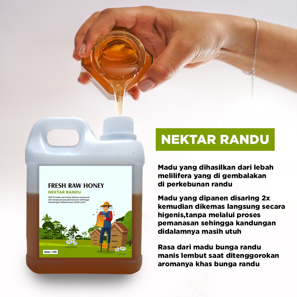 Madu Asli Nektar Randu Dari Peternakan Sendiri Asli Tanpa Campuran 1 kg