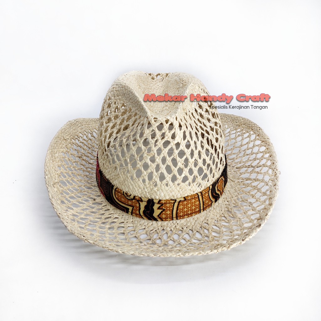 TOPI PRIA KOBOY ANYAMAN ETNIK PANDAN