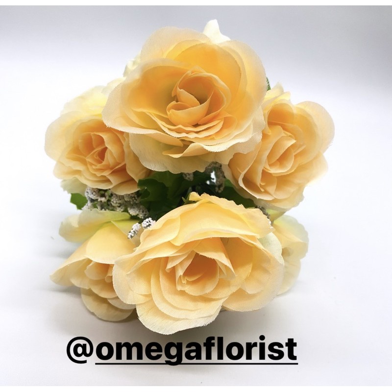 Rose Mangkok Artificial Bunga Artificial/Bunga Plastik/Bunga Dekorasi/Dekorasi Pernikahan/Pernikahan-Peach