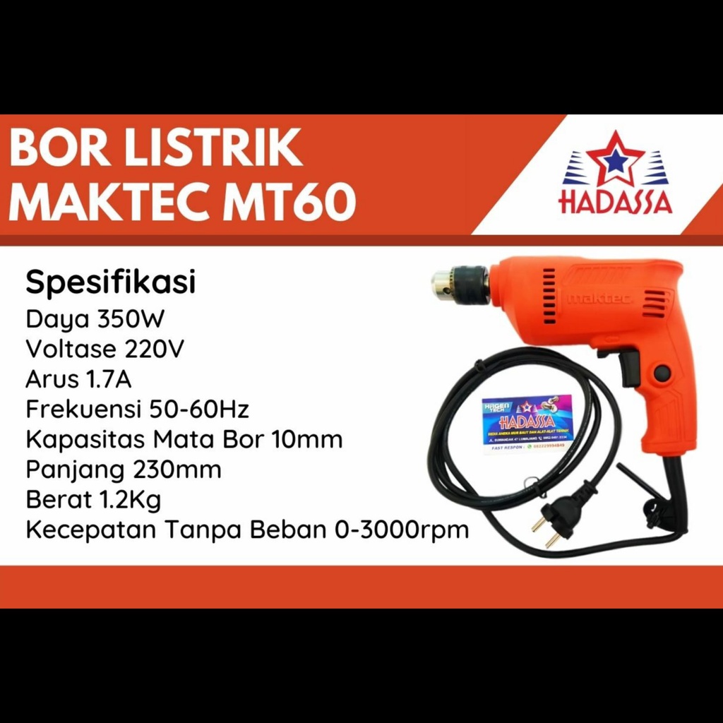 Bor Listrik 10mm Maktec MT60