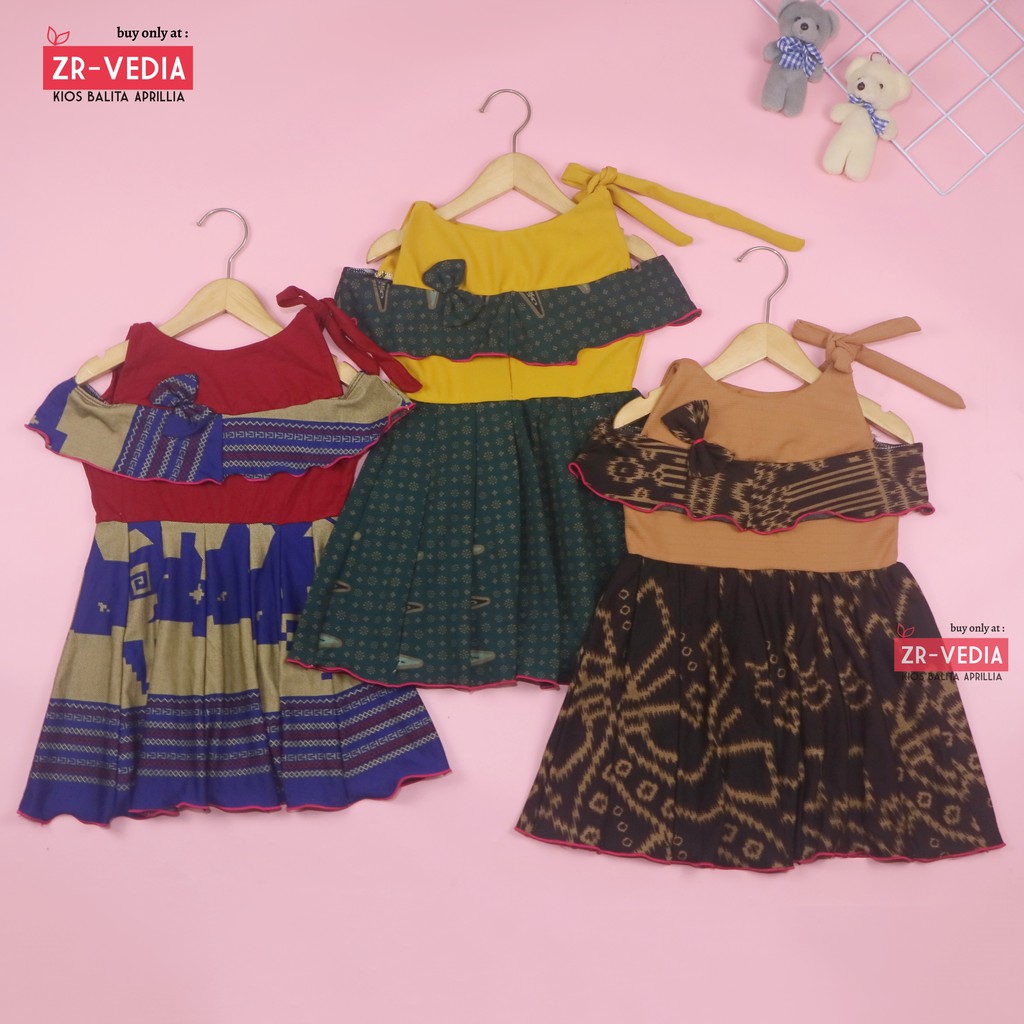 Dress Rachel uk 3-4 Tahun /  Baju Anak Perempuan Dres Sabrina Casual Gaun Pesta Daster Export