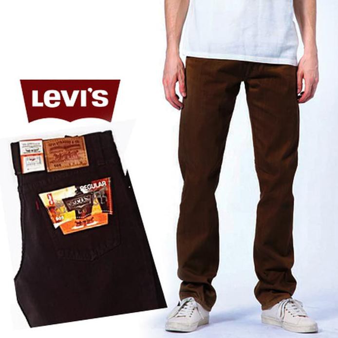 Diskon Celana Levis Jeans Pria Coklat Reguler Fit / Brown / Bigsize - 28