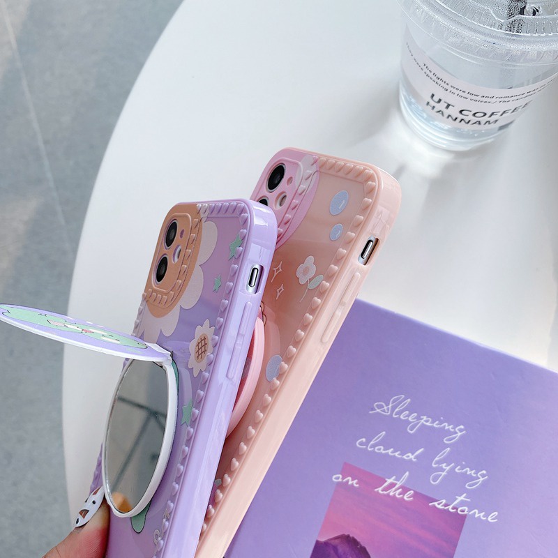 Cute Dinosaur Mirror Soft Case OPPO A9 A5 A31 A53 A33 2020 A83 A3S C1 A7 A5S A12 A11K F9 A52 A92 A57 A39 A15 A15S A16 A54 A74 VIVO Y91 Y93 Y95 Y91C Y11 Y12i Y12 Y15 Y17 Y19 S1 Pro Y83 Y81 Y50 Y30 Y30i Y20 Y20S Y12S-7