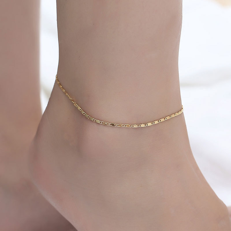 Women Fashion Stainless Steel Ankle Bracelets /  Girls Boho  Charm Chain Beach Anklet / Elegent Sliver Gold Colour Chain Ankle Bracelets