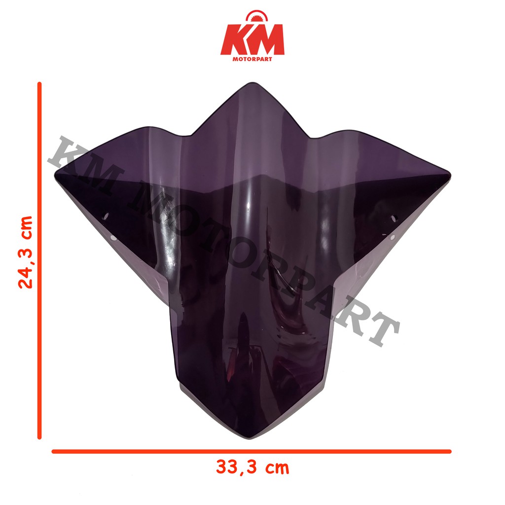 Visor Windshield Sonic 150r variasi Tinggi 24 cm Tebal 3mm Hitam Dan Bening