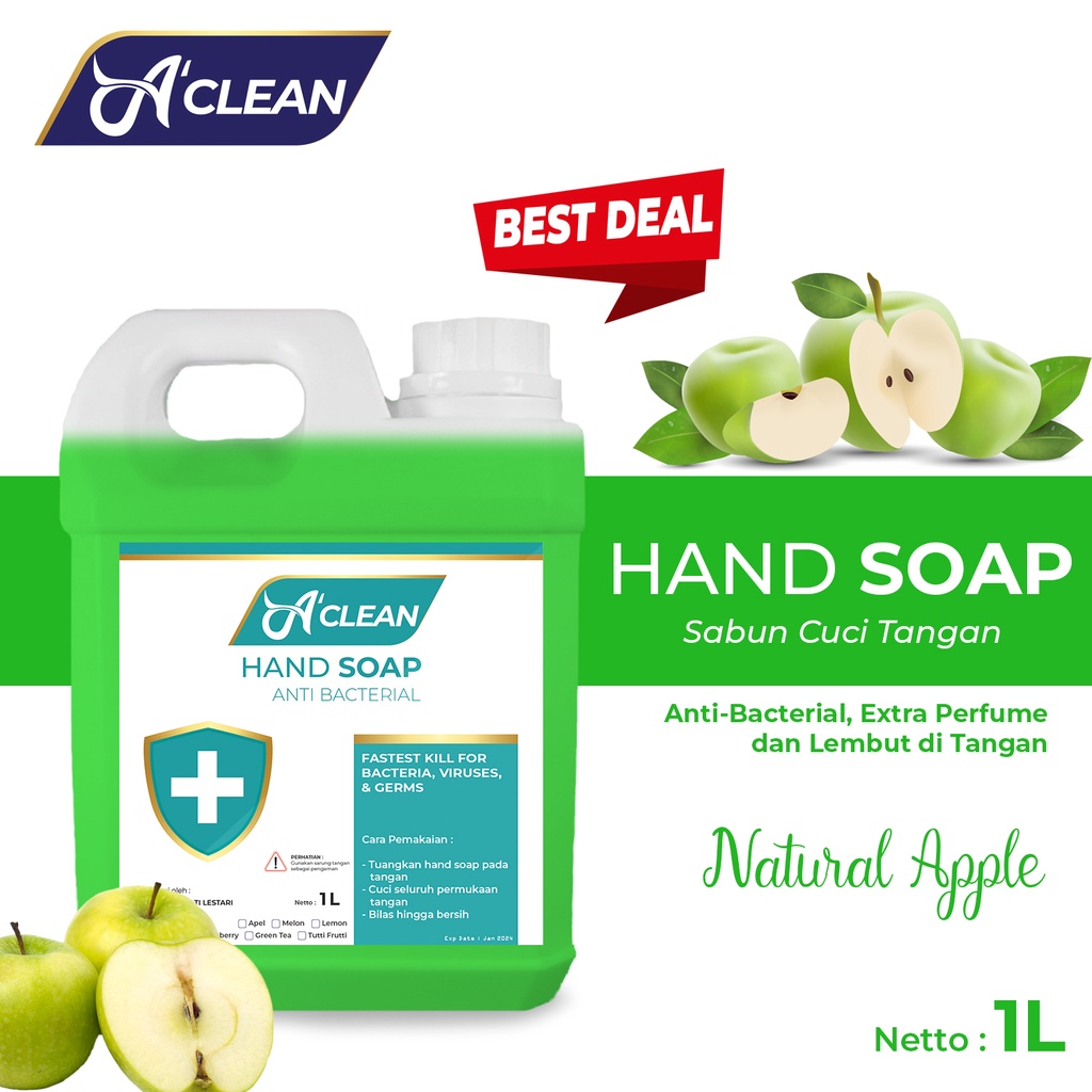 Sabun Cuci Tangan 1 Liter / HAND SOAP / HAND WASH Antiseptik Antibacterial Amorens [1 Liter]