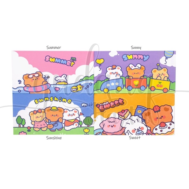 Sticky Notes Summer Bear Box Notes Beruang Lucu DIY Scrapbook GH 301051