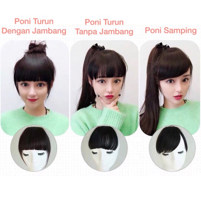 PONI KOREA poni tebal / poni depan / poni samping / poni jepit poni palsu