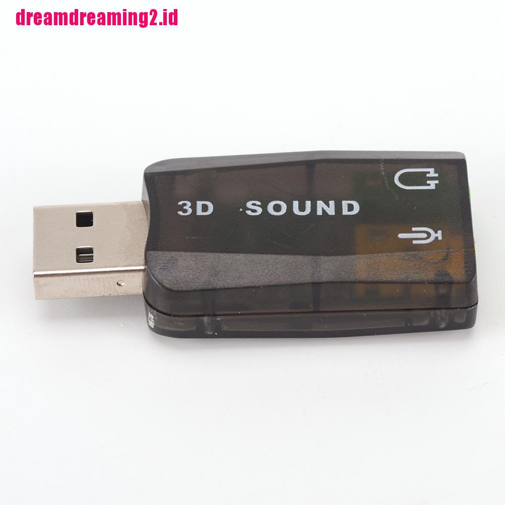 （✔✔❤(New) Baru Adaptor Kartu Suara Audio 3D USB5.1 Ke 3.5mm Untuk headphone mic