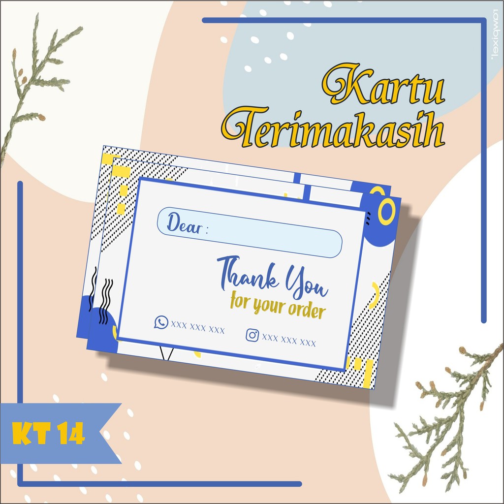 Kartu ucapan Thank you for order | thanks card | gift card | custom kartu ucapan